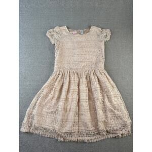 Guess Girls Dress Lace Beige Cottagecore Size 16